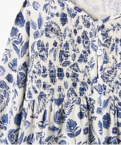 Robe à manches longues fleurie et pailletée fille